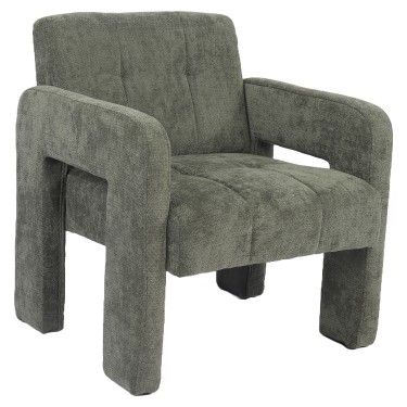 Πολυθρόνα ArteLibre VELORA Πράσινο Ύφασμα/Ξύλο 75x68x69cm