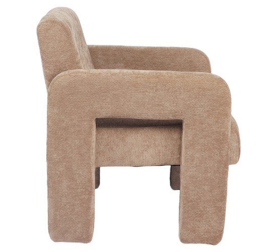 Πολυθρόνα ArteLibre VELORA Μπεζ Ύφασμα/Ξύλο 75x68x69cm