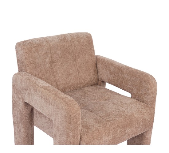 Πολυθρόνα ArteLibre VELORA Μπεζ Ύφασμα/Ξύλο 75x68x69cm