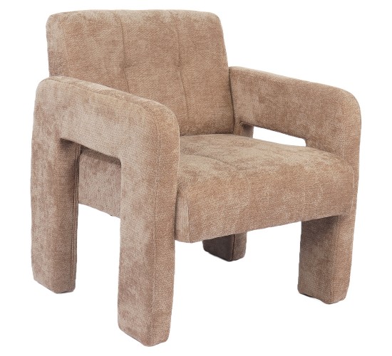 Πολυθρόνα ArteLibre VELORA Μπεζ Ύφασμα/Ξύλο 75x68x69cm