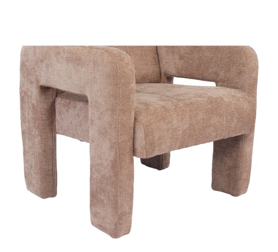 Πολυθρόνα ArteLibre VELORA Μπεζ Ύφασμα/Ξύλο 75x68x69cm