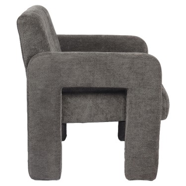 Πολυθρόνα ArteLibre VELORA Γκρι Ανοιχτό Ύφασμα/Ξύλο 75x68x69cm