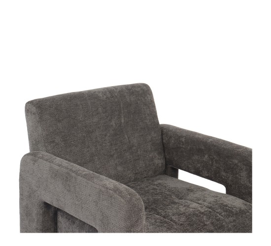 Πολυθρόνα ArteLibre VELORA Γκρι Ανοιχτό Ύφασμα/Ξύλο 75x68x69cm