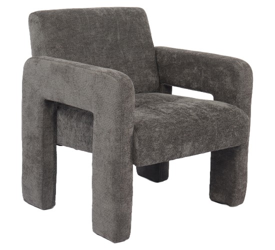 Πολυθρόνα ArteLibre VELORA Γκρι Ανοιχτό Ύφασμα/Ξύλο 75x68x69cm