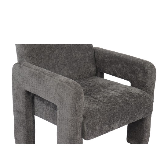 Πολυθρόνα ArteLibre VELORA Γκρι Ανοιχτό Ύφασμα/Ξύλο 75x68x69cm