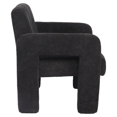 Πολυθρόνα ArteLibre VELORA Γκρι Σκούρο Ύφασμα/Ξύλο 75x68x69cm