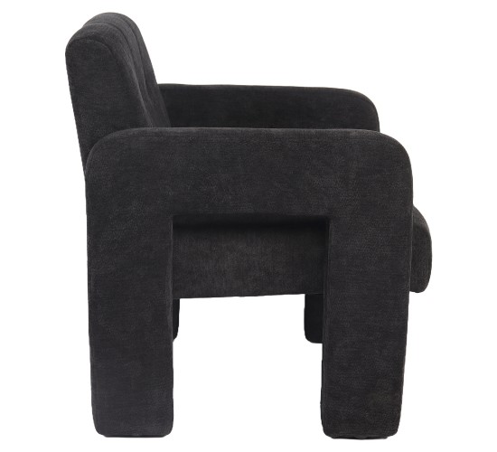 Πολυθρόνα ArteLibre VELORA Γκρι Σκούρο Ύφασμα/Ξύλο 75x68x69cm