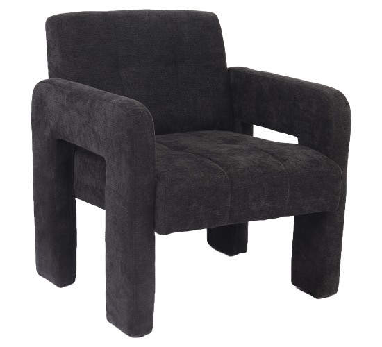 Πολυθρόνα ArteLibre VELORA Γκρι Σκούρο Ύφασμα/Ξύλο 75x68x69cm