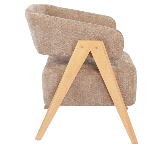 Πολυθρόνα ArteLibre BARTON Καφέ Ύφασμα/Ξύλο 74x67x66cm