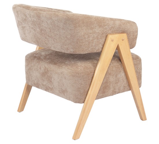 Πολυθρόνα ArteLibre BARTON Καφέ Ύφασμα/Ξύλο 74x67x66cm