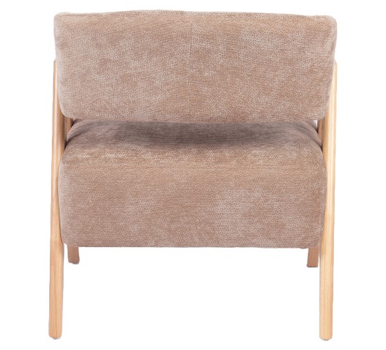 Πολυθρόνα ArteLibre BARTON Καφέ Ύφασμα/Ξύλο 74x67x66cm