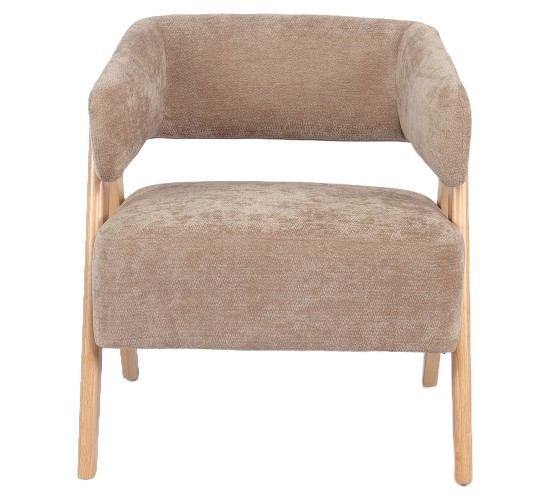 Πολυθρόνα ArteLibre BARTON Καφέ Ύφασμα/Ξύλο 74x67x66cm