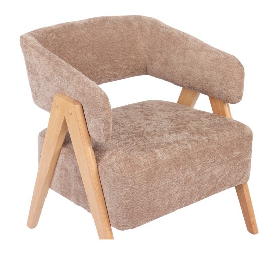 Πολυθρόνα ArteLibre BARTON Καφέ Ύφασμα/Ξύλο 74x67x66cm