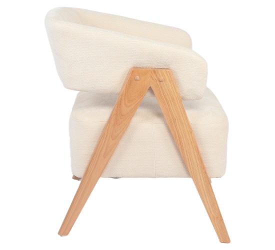 Πολυθρόνα ArteLibre BARTON Μπεζ Ύφασμα/Ξύλο 74x67x66cm