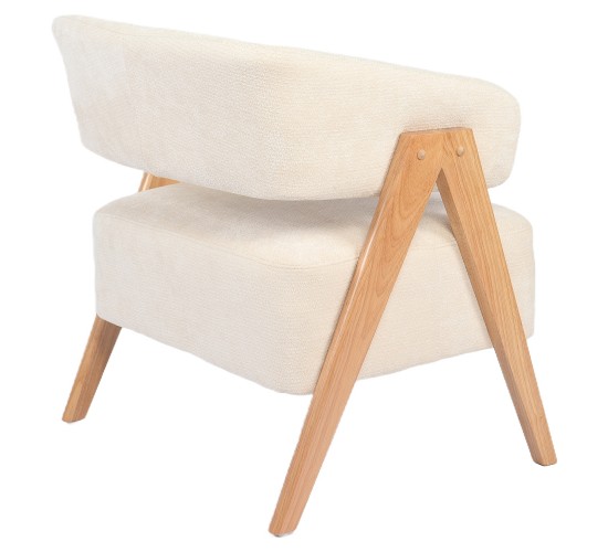 Πολυθρόνα ArteLibre BARTON Μπεζ Ύφασμα/Ξύλο 74x67x66cm