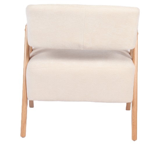 Πολυθρόνα ArteLibre BARTON Μπεζ Ύφασμα/Ξύλο 74x67x66cm