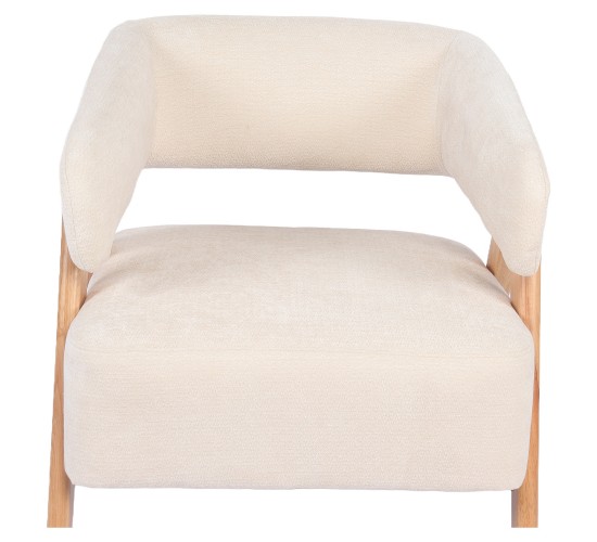 Πολυθρόνα ArteLibre BARTON Μπεζ Ύφασμα/Ξύλο 74x67x66cm