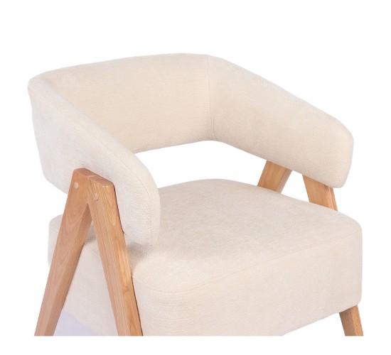 Πολυθρόνα ArteLibre BARTON Μπεζ Ύφασμα/Ξύλο 74x67x66cm