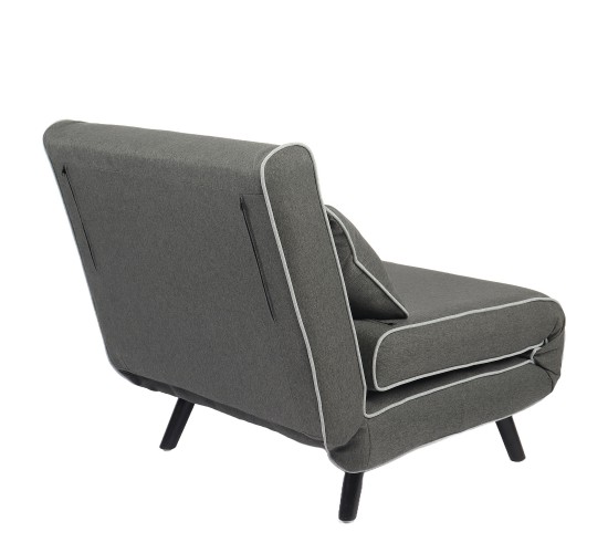 Κρεβάτι Ράντζο ArteLibre CALISTA Γκρι/Γκρι Ανοιχτό Ύφασμα/Ξύλο/Μέταλλο 78x200x28cm