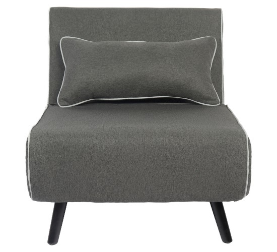 Κρεβάτι Ράντζο ArteLibre CALISTA Γκρι/Γκρι Ανοιχτό Ύφασμα/Ξύλο/Μέταλλο 78x200x28cm