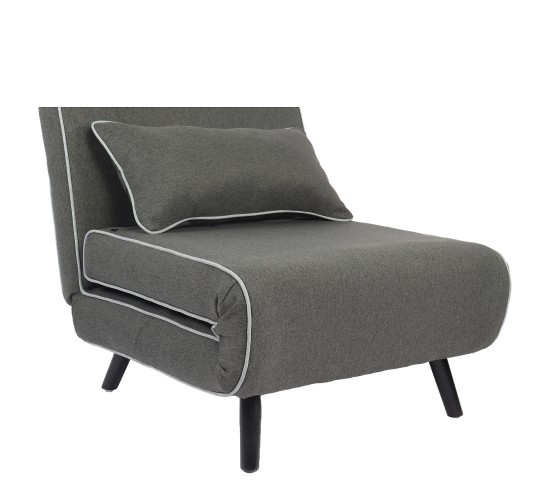 Κρεβάτι Ράντζο ArteLibre CALISTA Γκρι/Γκρι Ανοιχτό Ύφασμα/Ξύλο/Μέταλλο 78x200x28cm