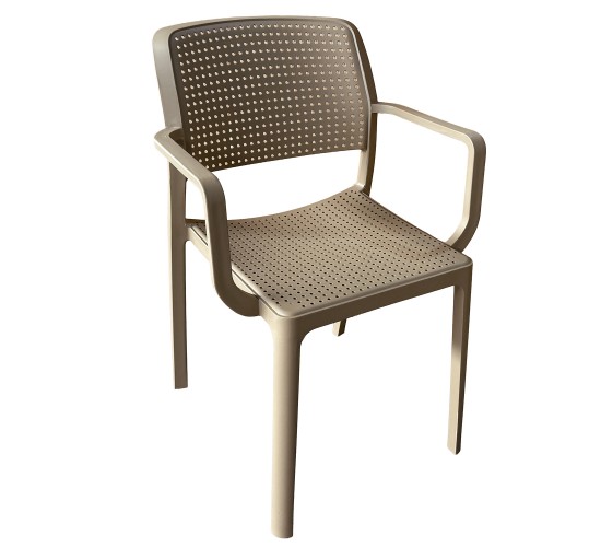 Πολυθρόνα Κήπου ArteLibre CALORA Cappuccino PP 55x54.5x83cm