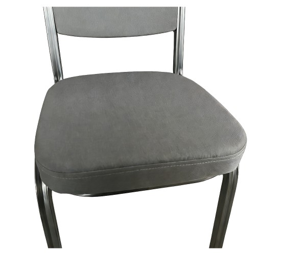 Καρέκλα Catering ArteLibre AUREVIA Γκρι/Ασημί Ύφασμα/Μέταλλο 57x40x93cm