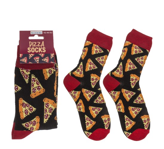 Κάλτσες Πίτσα Μαύρο/Κόκκινο/Πορτοκαλί 70%  Βαμβάκι/25%  Polyester/5%  Ελαστάνη Μέγεθος 42-46