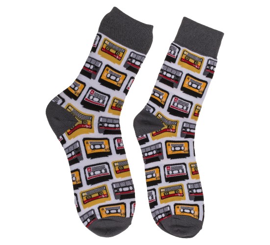 Κάλτσες Κασέτα Γκρι/Λευκό 70%  Βαμβάκι/25%  Polyester/5%  Ελαστάνη Μέγεθος 42-46