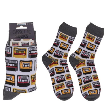 Κάλτσες Κασέτα Γκρι/Λευκό 70%  Βαμβάκι/25%  Polyester/5%  Ελαστάνη Μέγεθος 42-46