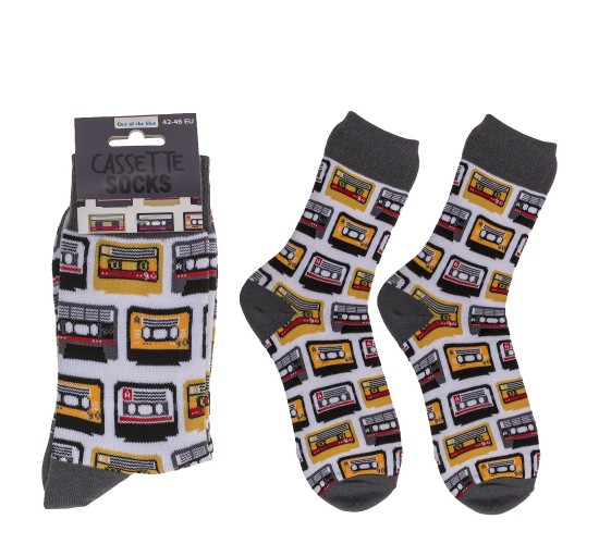 Κάλτσες Κασέτα Γκρι/Λευκό 70%  Βαμβάκι/25%  Polyester/5%  Ελαστάνη Μέγεθος 42-46