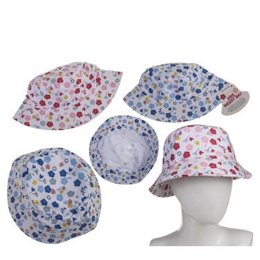 Καπέλο Παιδικό Λουλούδια Αδιάβροχο 100%  Polyester Μέγεθος One Size 18cm Σε 2 Χρώματα