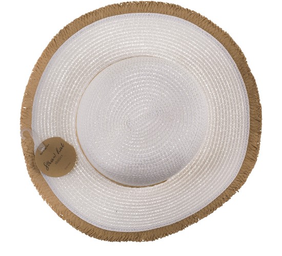 Καπέλο Ψάθινο 98%  Polyester 2%  Ψάθα Μέγεθος One Size 34x35x12cm Σε 2 Χρώματα