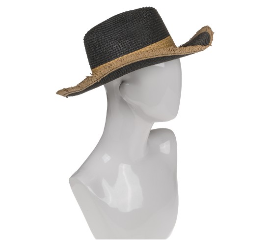 Καπέλο Ψάθινο 98%  Polyester 2%  Ψάθα Μέγεθος One Size 34x35x12cm Σε 2 Χρώματα