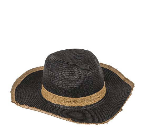 Καπέλο Ψάθινο 98%  Polyester 2%  Ψάθα Μέγεθος One Size 34x35x12cm Σε 2 Χρώματα