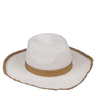 Καπέλο Ψάθινο 98%  Polyester 2%  Ψάθα Μέγεθος One Size 34x35x12cm Σε 2 Χρώματα