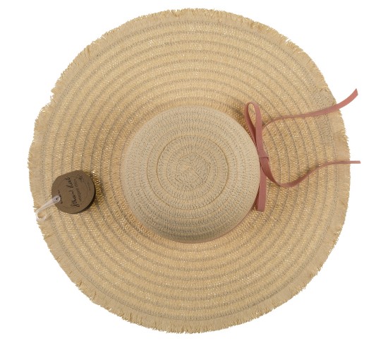 Καπέλο Ψάθινο Με Χρωματιστή Λωρίδα 98%  Ψάθα/2%  Polyester Μέγεθος One Size 44x44x12cm