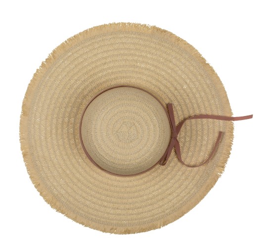 Καπέλο Ψάθινο Με Χρωματιστή Λωρίδα 98%  Ψάθα/2%  Polyester Μέγεθος One Size 44x44x12cm