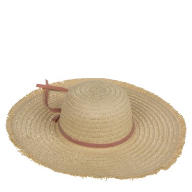 Καπέλο Ψάθινο Με Χρωματιστή Λωρίδα 98%  Ψάθα/2%  Polyester Μέγεθος One Size 44x44x12cm