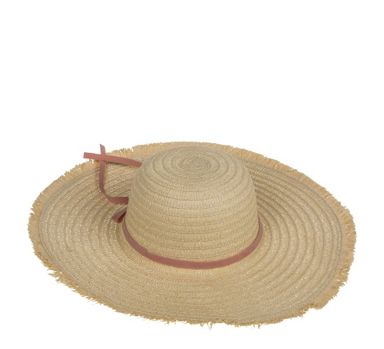 Καπέλο Ψάθινο Με Χρωματιστή Λωρίδα 98%  Ψάθα/2%  Polyester Μέγεθος One Size 44x44x12cm