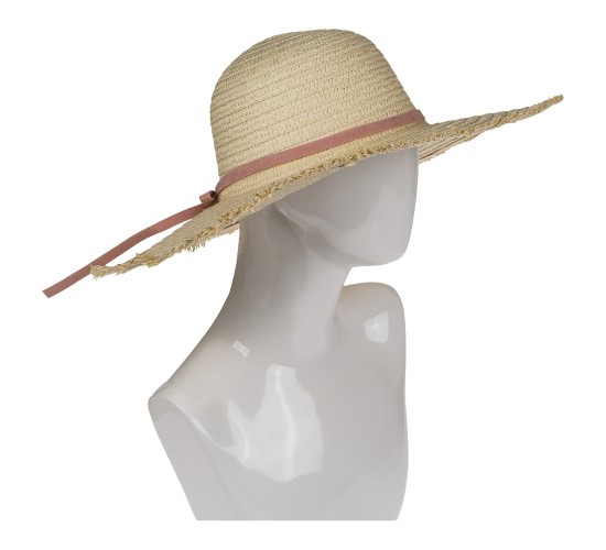 Καπέλο Ψάθινο Με Χρωματιστή Λωρίδα 98%  Ψάθα/2%  Polyester Μέγεθος One Size 44x44x12cm