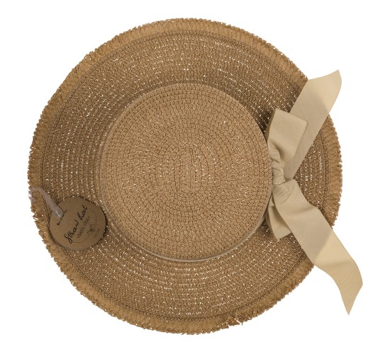 Καπέλο Ψάθινο Με Χρωματιστή Λωρίδα 98%  Polyester/2%  Ψάθα Μέγεθος One Size 35x35x10cm Σε 2 Χρώματα