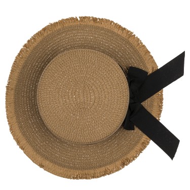 Καπέλο Ψάθινο Με Χρωματιστή Λωρίδα 98%  Polyester/2%  Ψάθα Μέγεθος One Size 35x35x10cm Σε 2 Χρώματα