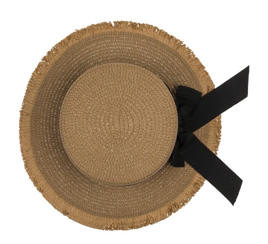 Καπέλο Ψάθινο Με Χρωματιστή Λωρίδα 98%  Polyester/2%  Ψάθα Μέγεθος One Size 35x35x10cm Σε 2 Χρώματα