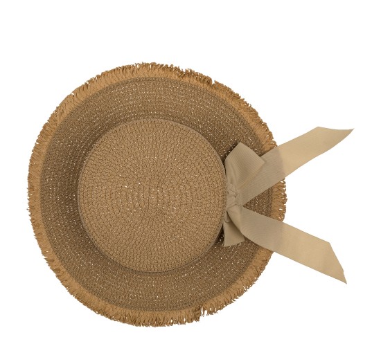 Καπέλο Ψάθινο Με Χρωματιστή Λωρίδα 98%  Polyester/2%  Ψάθα Μέγεθος One Size 35x35x10cm Σε 2 Χρώματα