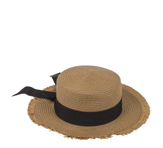 Καπέλο Ψάθινο Με Χρωματιστή Λωρίδα 98%  Polyester/2%  Ψάθα Μέγεθος One Size 35x35x10cm Σε 2 Χρώματα