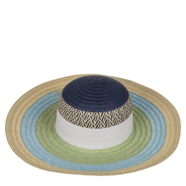 Καπέλο Ψάθινο Χρωματιστό 2%  Polyester/98%  Ψάθα Μέγεθος One Size 42x42x12cm Σε 2 Χρώματα