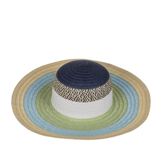 Καπέλο Ψάθινο Χρωματιστό 2%  Polyester/98%  Ψάθα Μέγεθος One Size 42x42x12cm Σε 2 Χρώματα