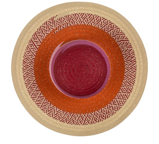 Καπέλο Ψάθινο Χρωματιστό 2%  Polyester/98%  Ψάθα Μέγεθος One Size 42x42x12cm Σε 2 Χρώματα