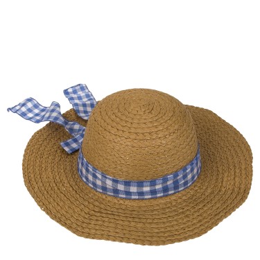 Καπέλο Ψάθινο Με Χρωματιστή Λωρίδα 98%  Ψάθα/2%  Polyester Μέγεθος One Size 37x37x12cm Σε 2 Χρώματα